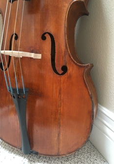 Cello Close-up of right third of Cello.