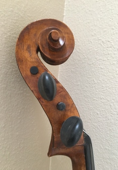 cello right view of scroll